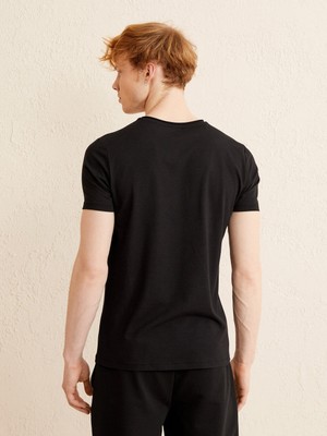 Xint V Yaka Slim Fit Modal Basic T-Shirt