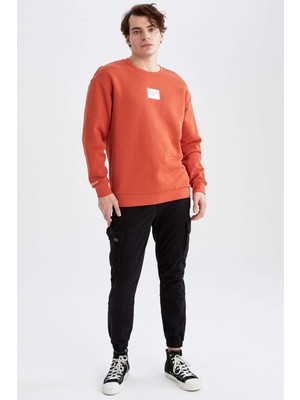 DeFacto Boxy Fit Bisiklet Yaka Baskılı Sweatshirt W5896AZ22SP