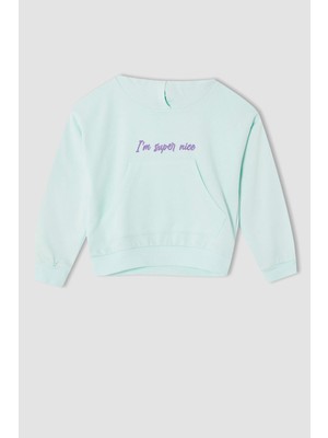 Defacto Kız Çocuk Yazı Baskılı Sweatshirt T4823A621SP