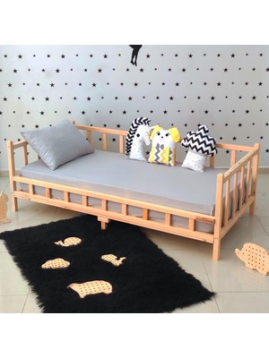 Premium Montessori Yatak Doğal Çam Çocuk Ahşap Karyola