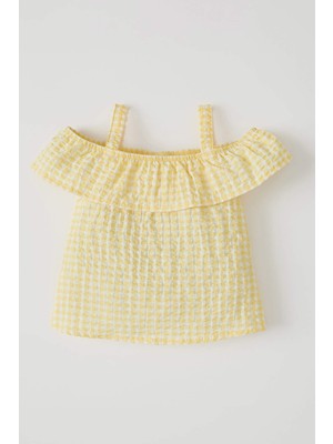 Defacto Kız Bebek Pötikareli Askılı Volanlı Bluz U6290A221SM