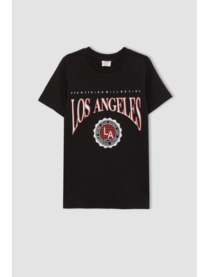 DeFacto Erkek Çocuk Regular Fit Baskılı Kısa Kollu Pamuklu Penye Tişört X2470A622SP