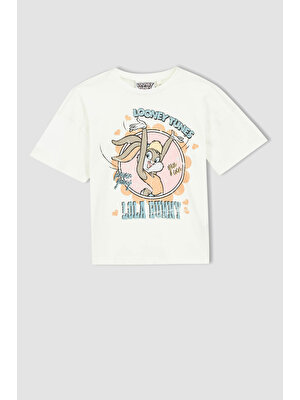 DeFacto Kız Çocuk Looney Tunes Lisanslı Regular Fit Kısa Kollu Tişört W8411A622SM