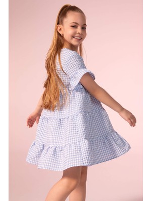 DeFacto Kız Çocuk Pötikareli Kısa Kollu Volanlı Elbise X2353A622SM