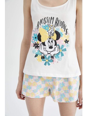 DeFacto Fall In Love Regular Fit Disney Mickey & Minnie Lisanslı Atlet ve Şort Pijama Takım X4650AZ22SM