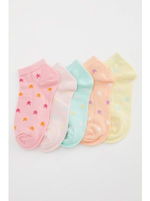 DeFacto Kız Çocuk 5'li Pamuklu Patik Çorap T7636A6NS