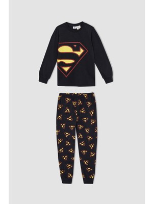 DeFacto Erkek Çocuk Superman Lisanslı Regular Fit 2'li Örme Pijama W4223A622SP