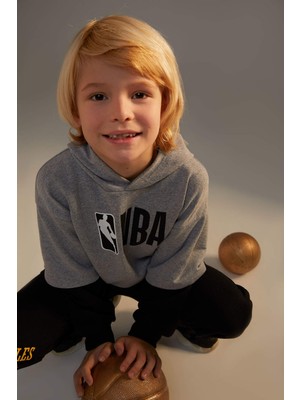 DeFacto Erkek Çocuk NBA Lisanslı Regular Fit Kapüşonlu Renk Bloklu Sweatshirt X1050A622SP