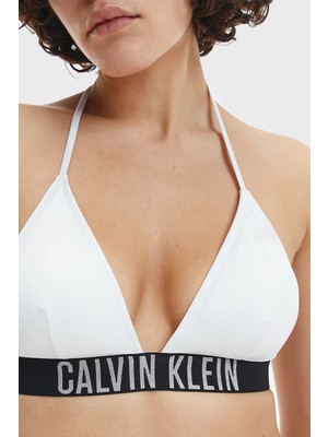 Calvin Klein Logolu Çıkarılabilir Dolgulu Üçgen Bikini Üstü Bayan Bikini Üstü KW0KW01824 Ycd