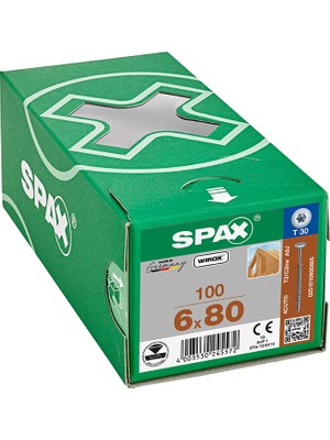 Spax Ahşap Konstrüksiyon Tam Dişli Pul Başlı Wırox Kaplama 6 x 80 Mm 100 Adet