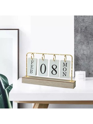 Bawei Nordic Flip Takvim Metal Çerçeve Işık Sayfa ile Ofis Yatak Odası Dekor Için Ilmek Olmadan