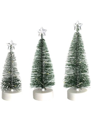 Bawei LED Işık Mini Noel Ağaçları Süslemeleri Pre-Lit Küçük Çam Ağacı Xmas 3 Adet S M L Için