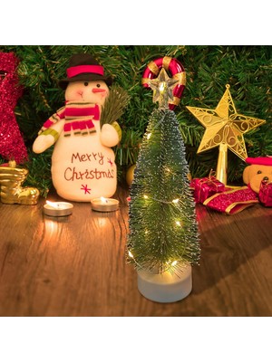 Bawei LED Işık Mini Noel Ağaçları Süslemeleri Pre-Lit Küçük Çam Ağacı Xmas 3 Adet S M L Için