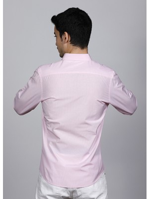 Salve Erkek Slim Fit Pembe Casual Gömlek 22140