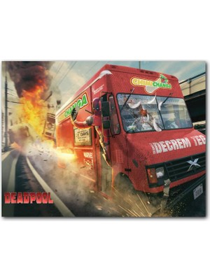 Cakatablo Marvel Deadpool ve Kırmızı Minibüs