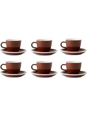Acme Evolution 6'lı Espresso Fincan Seti Kahverengi