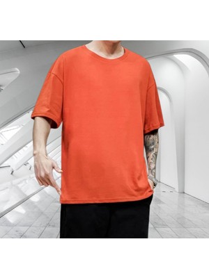 Amor Man Büyük Beden Yuvarlak Yaka %100 Pamuk Ultra Hafif Oversize Erkek T-Shirt