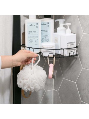 HaiTun Demir Banyo Köşe Depolama Raf Raf Sabun Kozmetik Şampuan Tutucu Kanca Askıları ile Duş Caddy Banyo Rafları Organizatör | Banyo Rafları (Yurt Dışından)