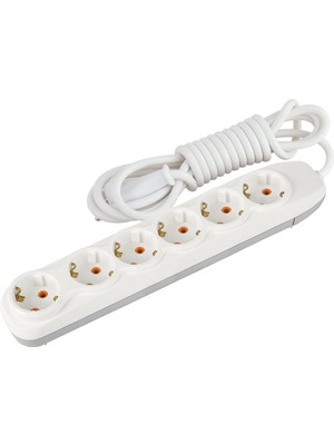 Nilson Quattro 6'lı Topraklı Grup Priz 3 Metre