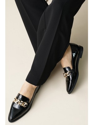 Mio Gusto Aileen Siyah Renk Kadın Loafer Günlük Düz Ayakkabı