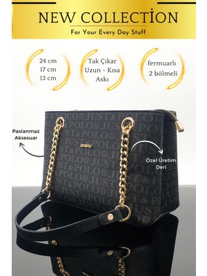 Galb Leather Uzun Askılı Zincir Detaylı Kadın Omuz Çantası