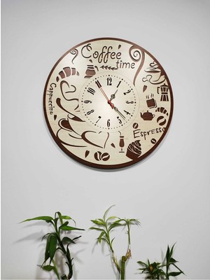 Ahşap Duvar Saati Kafe ve Mutfak Için Dekoratif Duvar Saati