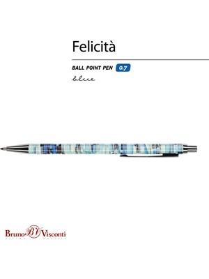 Bruno Visconti "Felicita" Tükenmez Kalem -Mavi- 0.7 Mm. Kutulu-Metal Gövde (Noktalar)