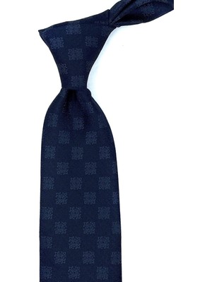 Kravatkolik Lacivert Motif Desen Mendilli Klasik Kravat KK10950