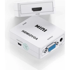 HDMI To VGA Full Hd 1080P Görüntü ve Ses Dönüştürücü Çevirici HDMI In VGA Out Converter HDMI VGA