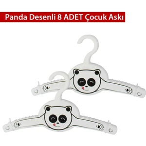 Bebek ve Çocuk Panda Desenli Askılık 8 Adet