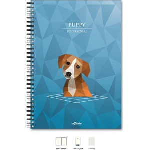 A4 Defter Çizgili 200 syf Köpek Polygonal