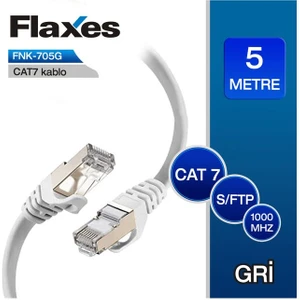 FNK-705G 5 M. Cat 7  S/ftp Patch Kablosu, Gri