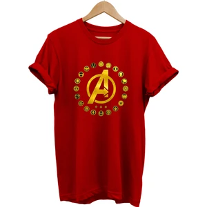 Marvel Avengers Baskılı %100 Pamuk Oversize T-Shirt Büyük Beden Tişört