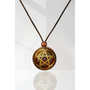 Pentagram Yıldız Ahşap Kolye