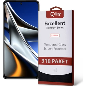 Kzy Xiaomi Poco X4 Pro Temperli Ekran Koruyucu Kırılmaz Cam Ekonomik 3'lü Paket