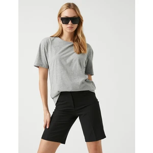 Oversize Bisiklet Yaka Kısa Kollu Tişört