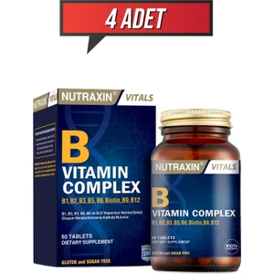 B Vitamini Complex 60 Tablet B Vitamini Içeren Takviye Edici Gıda  4'lü