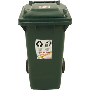 Sağlam Plastik Çöp ve Atık Konteyneri 120 Lt Tekerlekli Eko