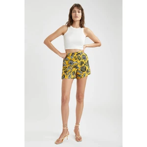 Tropik Desenli Beli Lastikli Relax Fit Mini Şort K6681AZ21HS