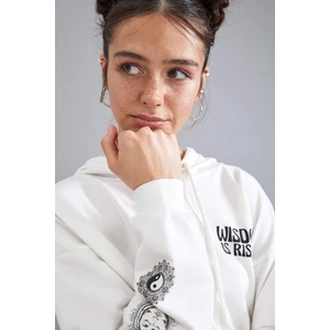 Defacto Coool Kapüşonlu Baskılı Relax Fit Sweatshirt T7246AZ21SP