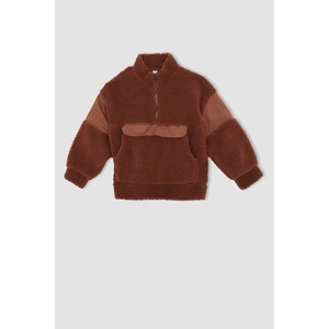 Kız Çocuk Balıkçı Yaka İçi Yumuşak Tüylü Sweatshirt V1395A621WN