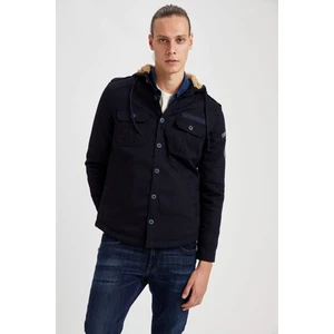Slim Fit Kapüşonlu İçi Yumuşak Tüylü Uzun Kollu Ceket R2038AZ20WN