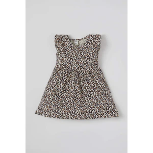 Kız Bebek Leopar Desenli  Kolsuz Pamuklu Örme Elbise T6863A221SP