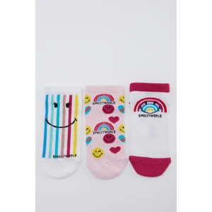 Defacto Kız Çocuk SmileyWorld Lisanslı 3'lü Patik Çorap U0493A621SP