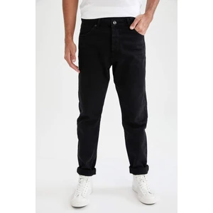 Defacto New Regular Fit Normal Bel Boru Paça Siyah Jean Pantolon T5381AZ21SM