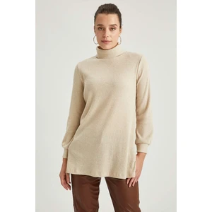 Balon Kollu Dik Yaka Relax Fit Örme Tunik T0087AZ20WN