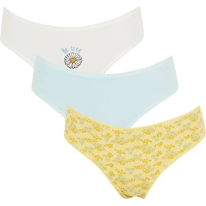 Desenli 3'lü Bikini Külot U6037AZ22SP