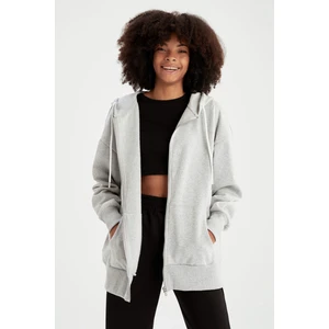 Oversize Fit Kapüşonlu Hırka V4233AZ22SP