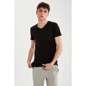 Slim Fit V Yaka Basic Pamuklu Penye Tişört N4644AZ21SM