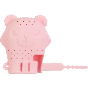 2 Adet Bebek Molar Eldiven Çocuk Yatıştırıcı Silikon Diş Kaşıyıcı Molar Sopa Anne ve Çocuk Oyuncak (Pembe)